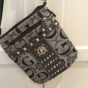 Guess Black and Gray Crossbody Bag